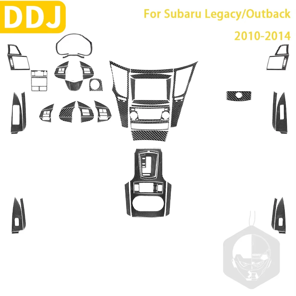 

For Subaru Legacy Outback 2010-2014 Accessories Carbon Fiber Car Interior Door Window Lifting Cover Trim Sticker Decoration