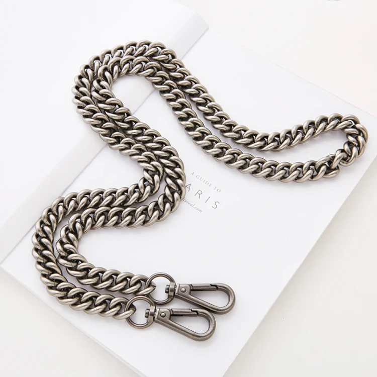 13mm Women Bag Chain Strap DIY Bag Accessories Repairement Parts Bag Clasp Shoulder Bag Chain Buckle Old silver High Quality