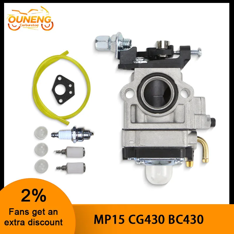 Walbro carburetor mower 1107 cg430 Carburetor MP15 1E40-5 43CC 52CC Carburetor CG430 CG520 BC430 BC520 brush cut lawn mower