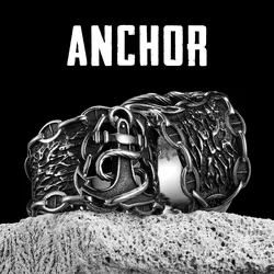Anchor Navigator Sailor Men Rings Stainless Steel Women Jewelry Vintage Punk Rock Cool Stuff Fashion Accessories Gift Wholesale