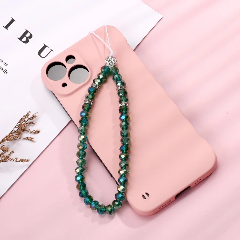 Fashion Transparent Crystal Mobile Phone Chain Round Anti-Lost Cellphone Chain Lanyard For Women Men Telephone Hanging Cord