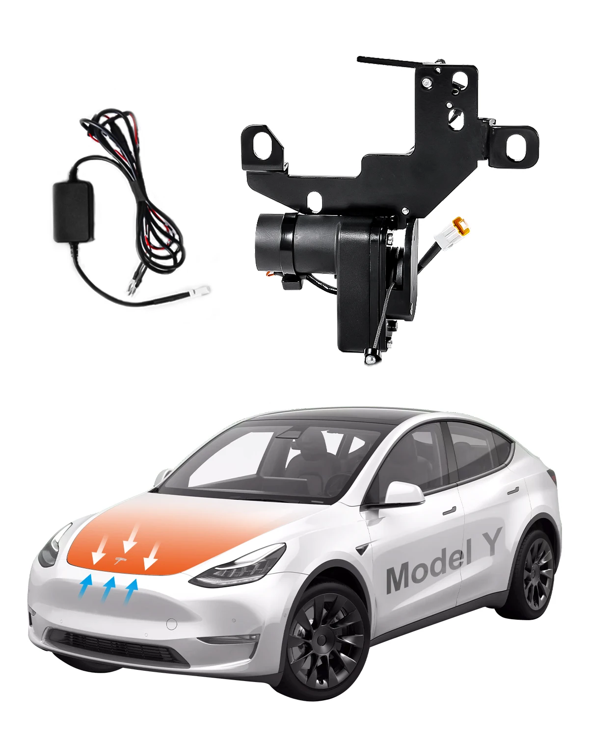 Direct Factory Electric Suction Soft Close &Front Spare Box Lock for T Model Y:Auto Frunk Lock,Power Hood Closer Accessories
