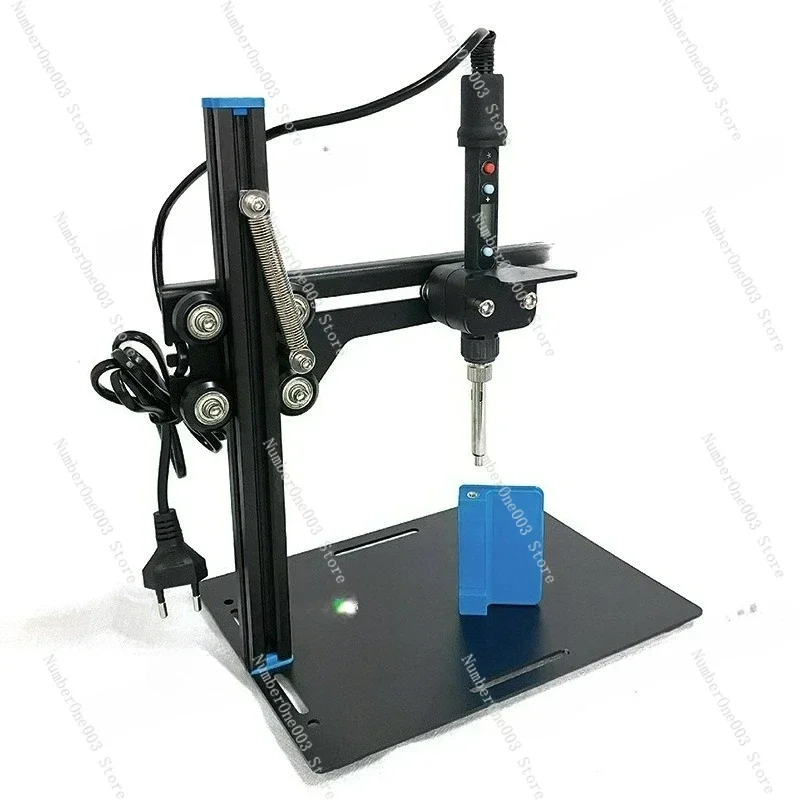 220V Vertical Heat Set Insert Hand Tool Pressing Machine, Hot Melt Nut Embedding Soldering Iron 200-400℃
