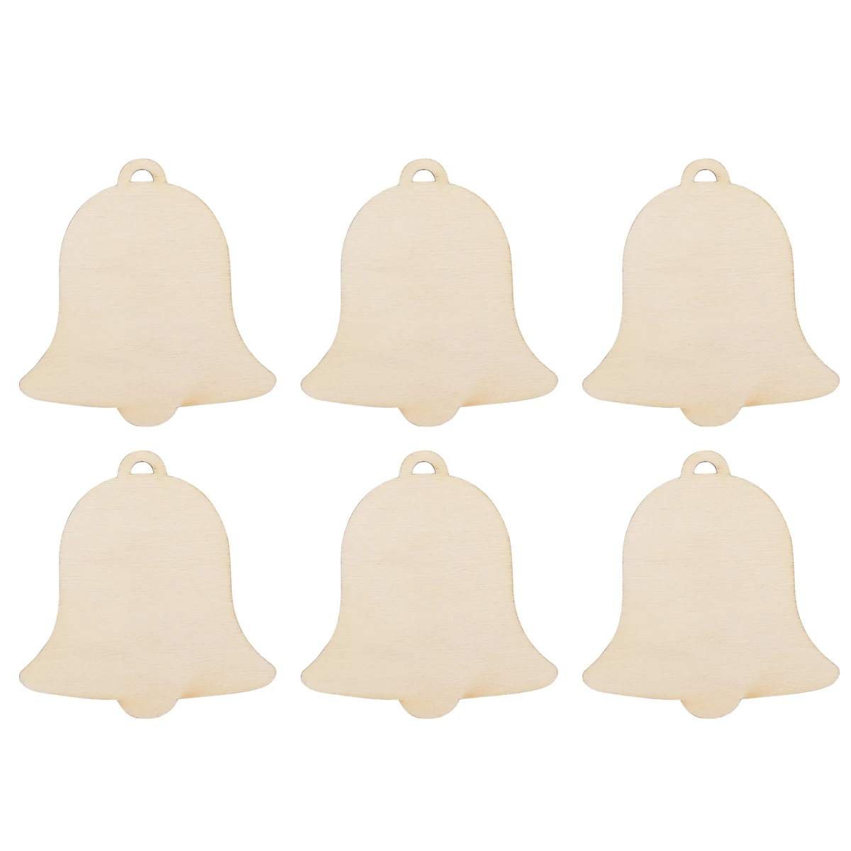 

10pcs Bell Patterned Wooden Christmas Hanging Ornament Xmas Party Decor For Tree Window Garden Festival Craft Sewing Accessories