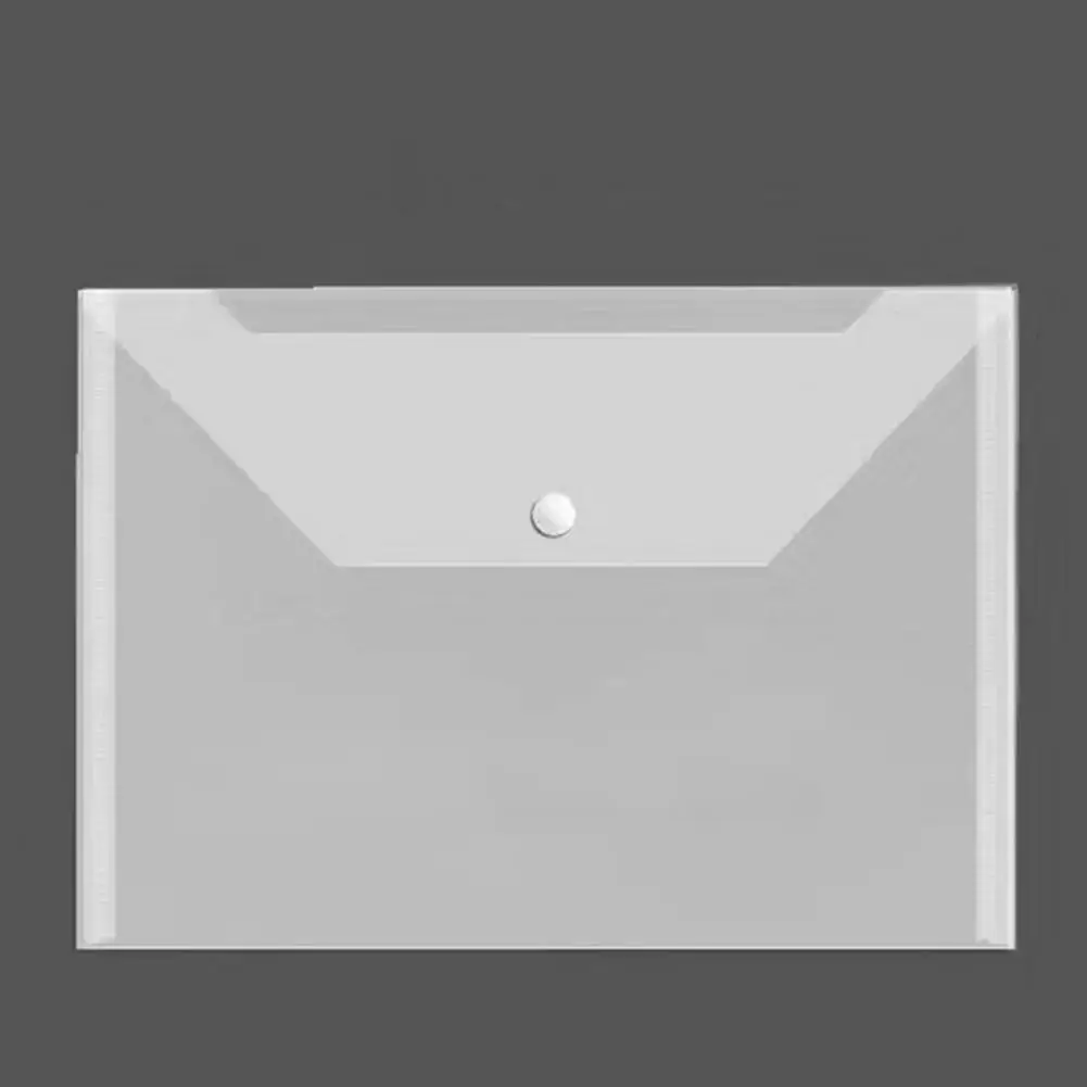 Color-coded File Folders Waterproof A4 Size Document Bag Set 20pcs Translucent File Folders with Button for Scratch-resistant