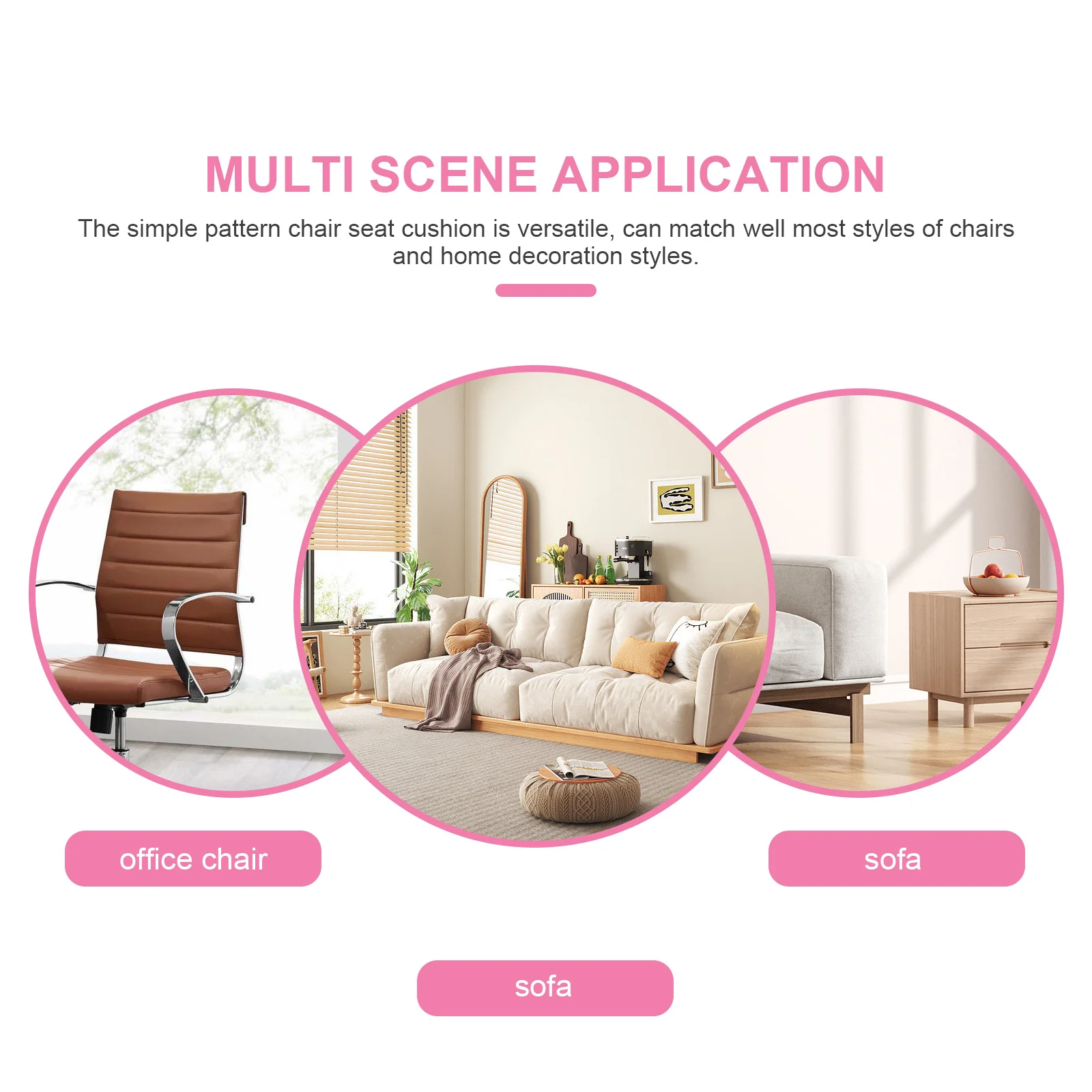 

Anti Slip Chair Cushion with Detachable Thick Back Support Comfortable Seat Pad for Dining Sofa Rocking Chair Seat Pads