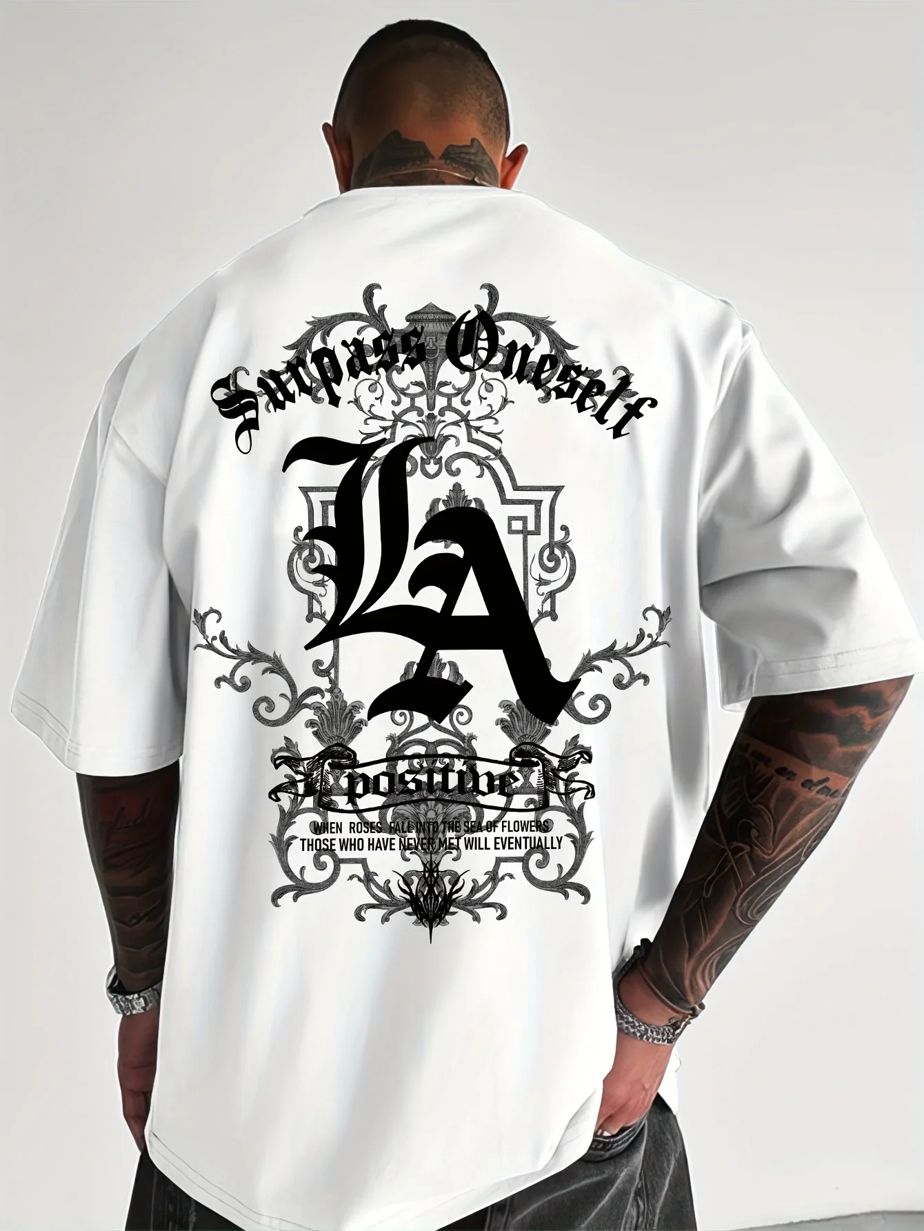 

Новая мужская футболка лета 2025 года с повседневным рисунком Лос-Анджелеса, 100% хлопок с короткими рукавами