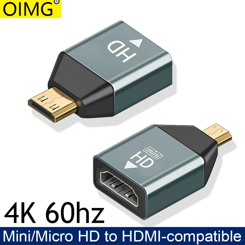 4K 60HZ Mini Micro HD to HDMI-Compatible adapter converter For Laptop Graphics Card Camera TV Monitor projector Audio Video tran