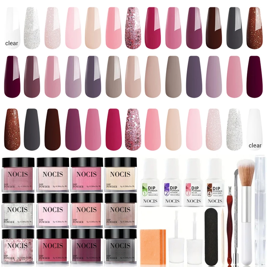 8g Acrylic Dipping Powder Kit Winter 20 Color Dip Powder System as Nail Gel Nail with Top Supplies and Base Coat  Activator DIY