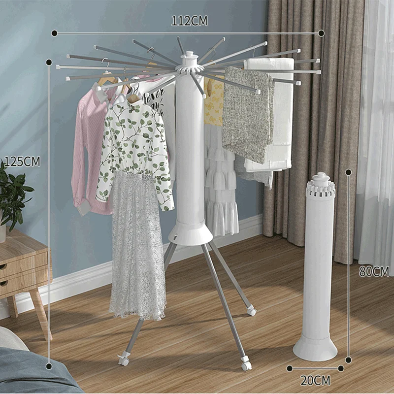 Foldable Octopus Clothes Hanger with Household Floor to Floor Drying Rod