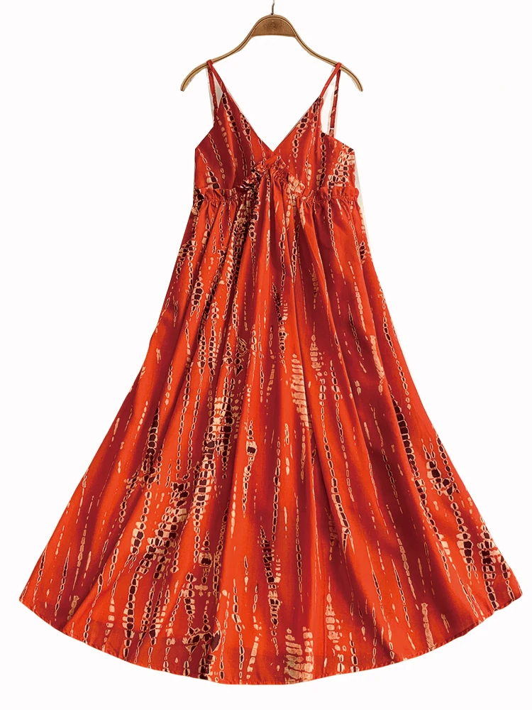 

Beach Vaion Sle, женское летнее сексуальное длинное платье с v-образным вырезом, со свободным животом, скрывающим принтом для похудения, трапециевидной формы Dr