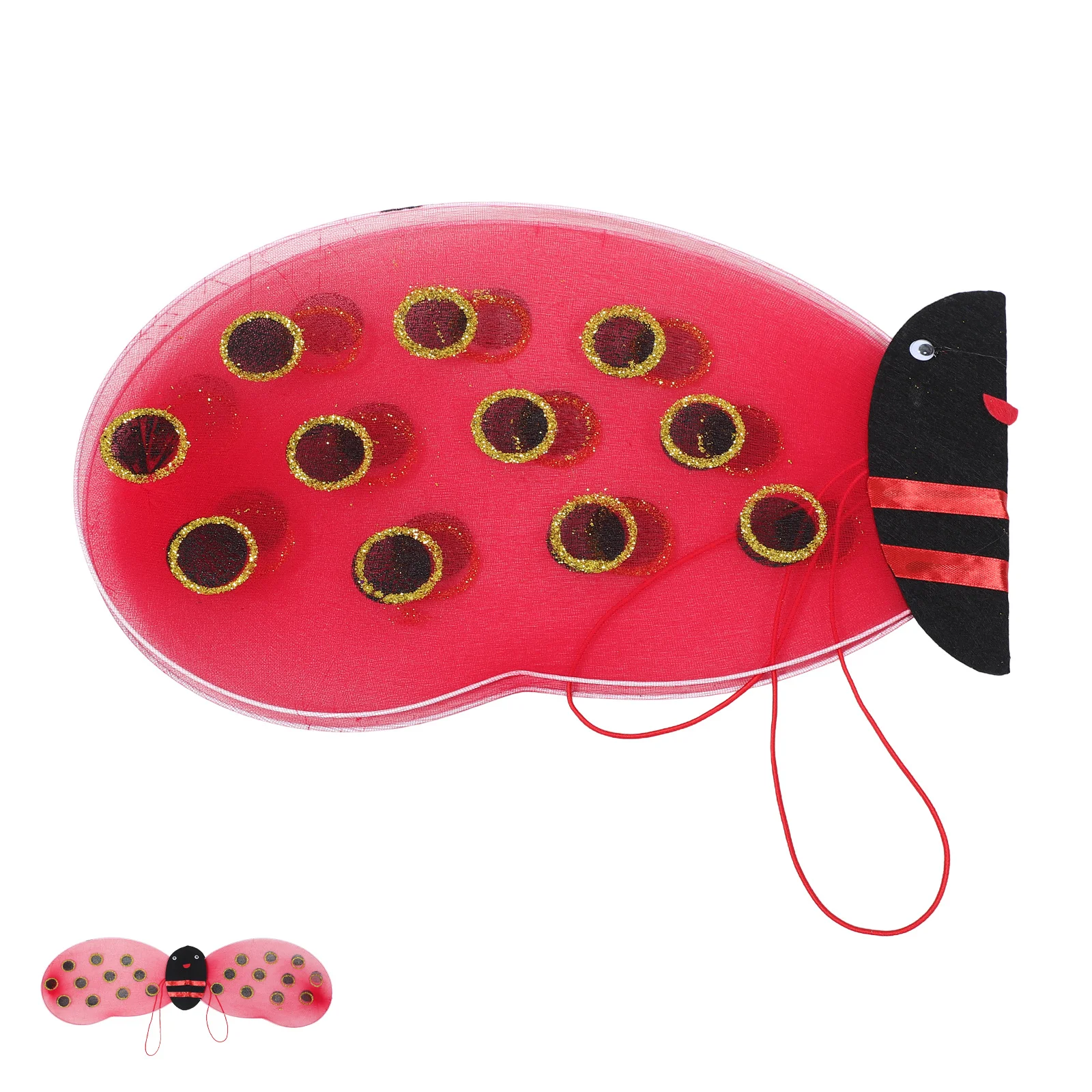 Disfraz de vestir con alas de mariquita para niños, diseño ligero y plegable para niños, fiesta, carnaval, Navidad, actuación, juego de escenario