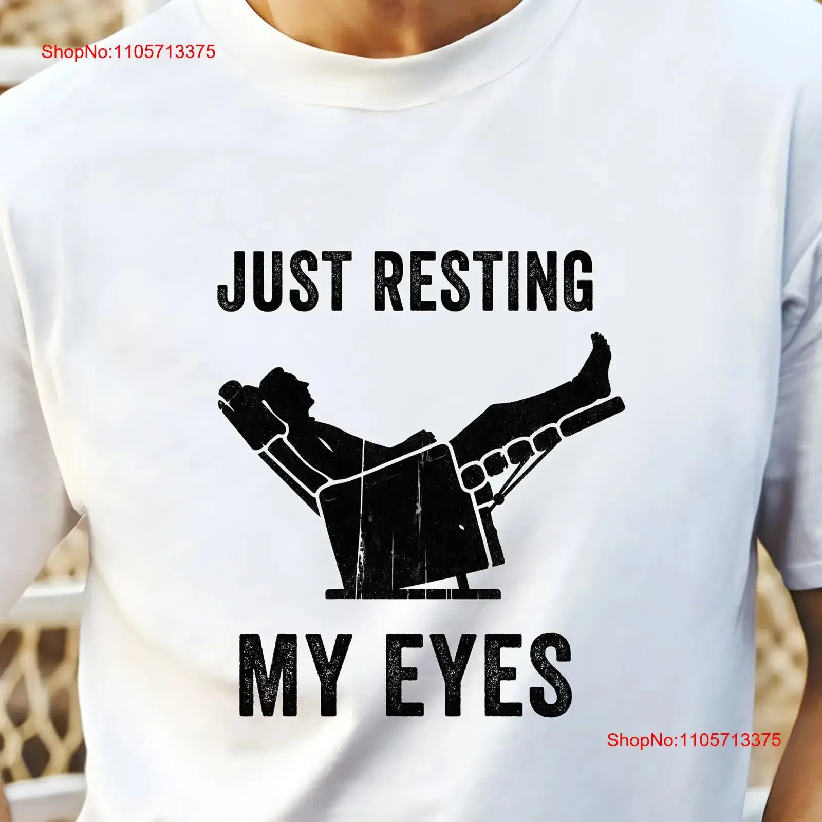 I'm Not Sleeping Im Just Resting My Eyes Funny T Shirt Dad Grandpa Father Father's Day s vintage Washed Casual homme Slightly