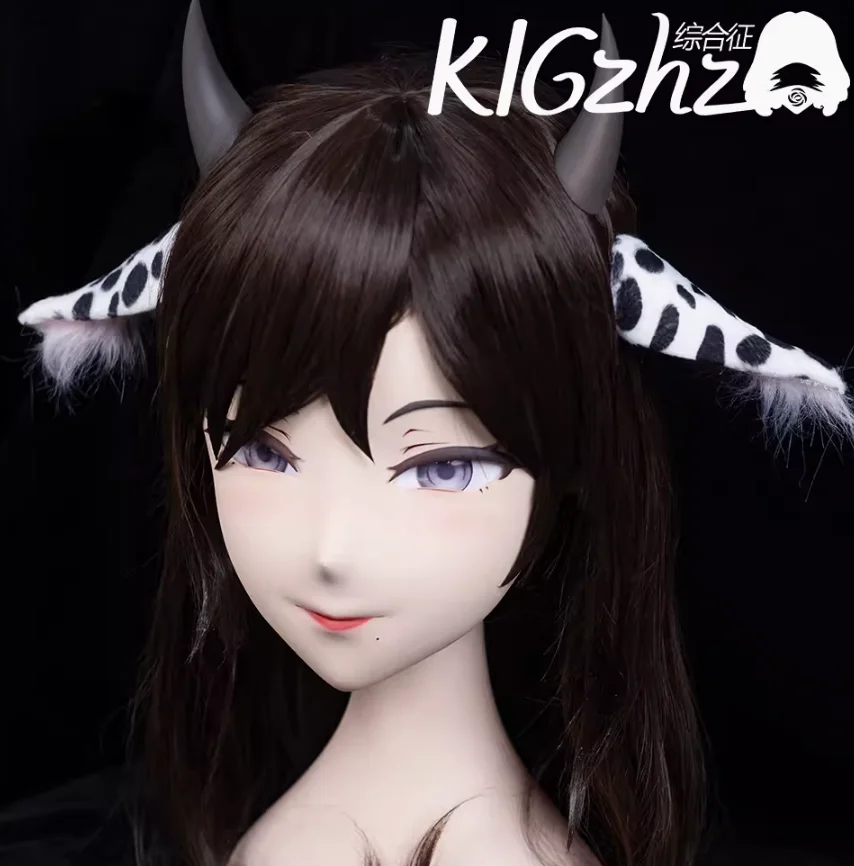 Customize Character Female/Girl Resin Kig Half Head  Anime Cosplay Japanese Anime Kigurumi Mask