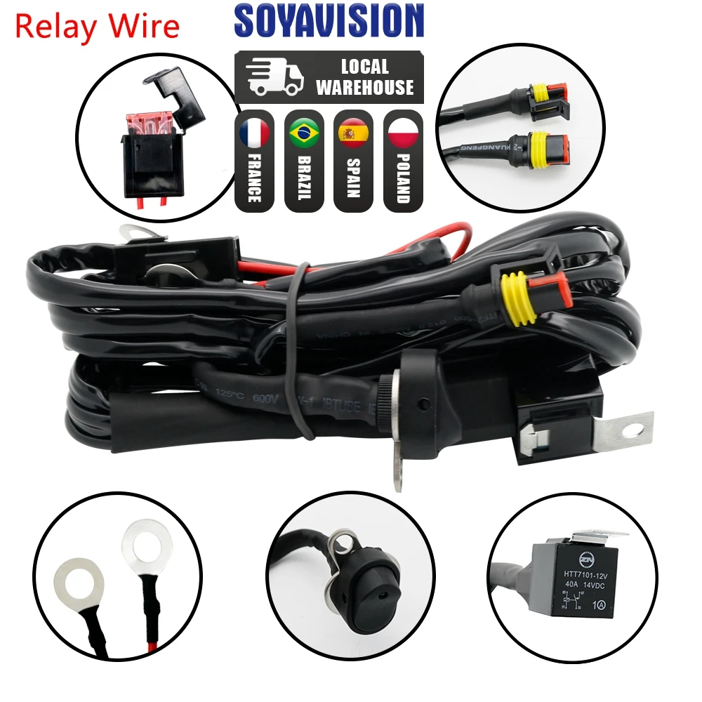 Motorcycles Accessorries LED Fog Light Wiring Harness Relay Wire For BMW R1200 GS /ADV F800GS Motorcycle Auxiliary Lamp