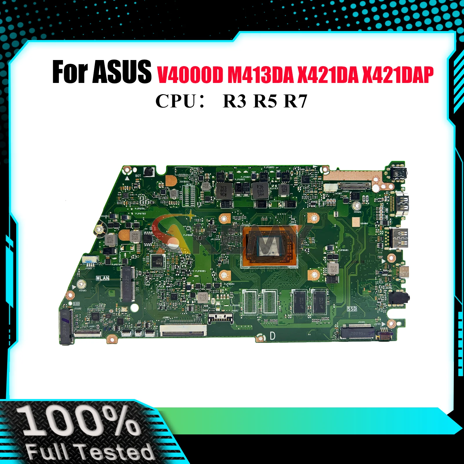 

X421DA Laptop Motherboard For ASUS VivoBook X421D X421DA X421DAP V4000D M413DA Mainboard W/ R3 R5 R7 CPU 100% tests OK fast ship