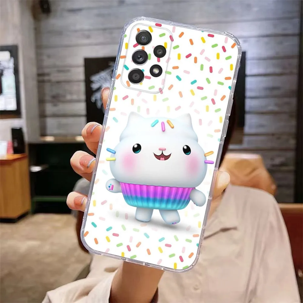Capa de telefone fofa g-gabbys d-doll para samsung galaxy a71,70,52,51,40,31,a50,30s,21s,note20ultra capa transparente