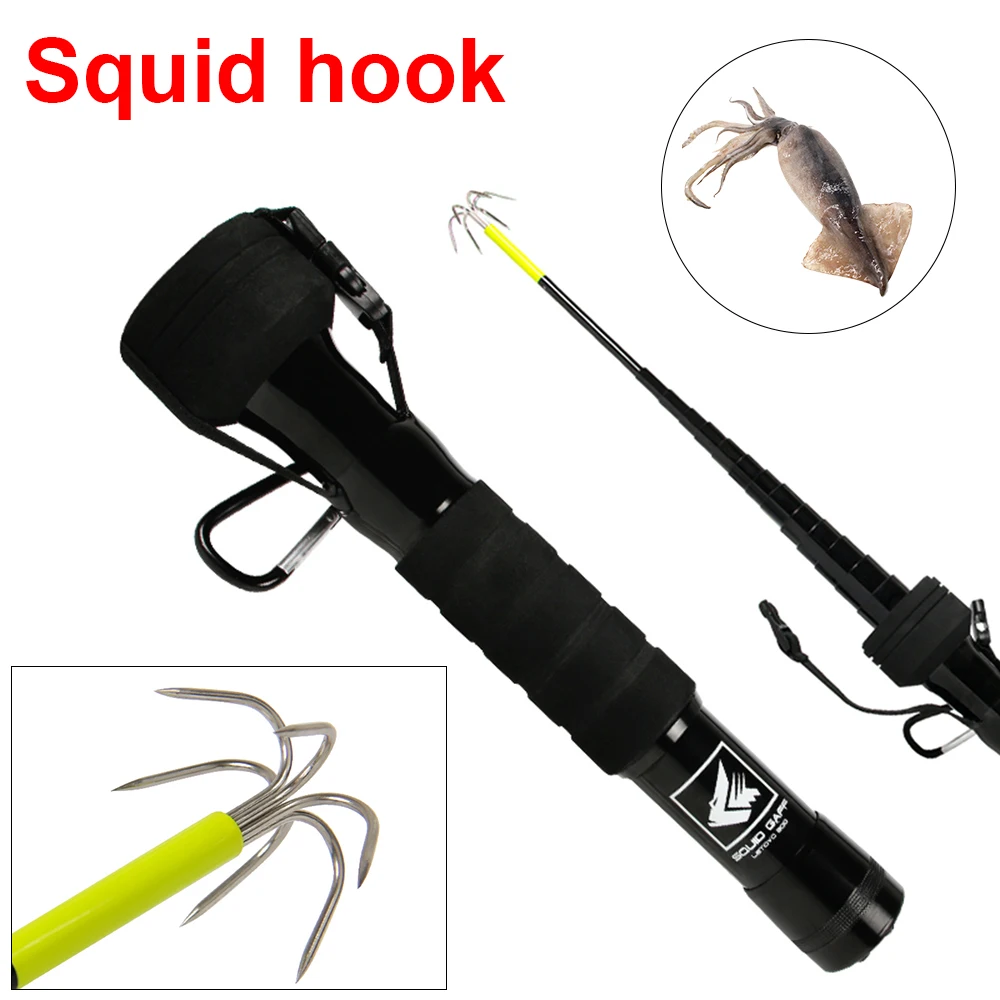 

Telescopic Fishing Eging Squid Gaff Rui Squid Jig Hook Carbon/Stainless Steel Aconitic Hook Octopus Jig Hooks For Saltwater