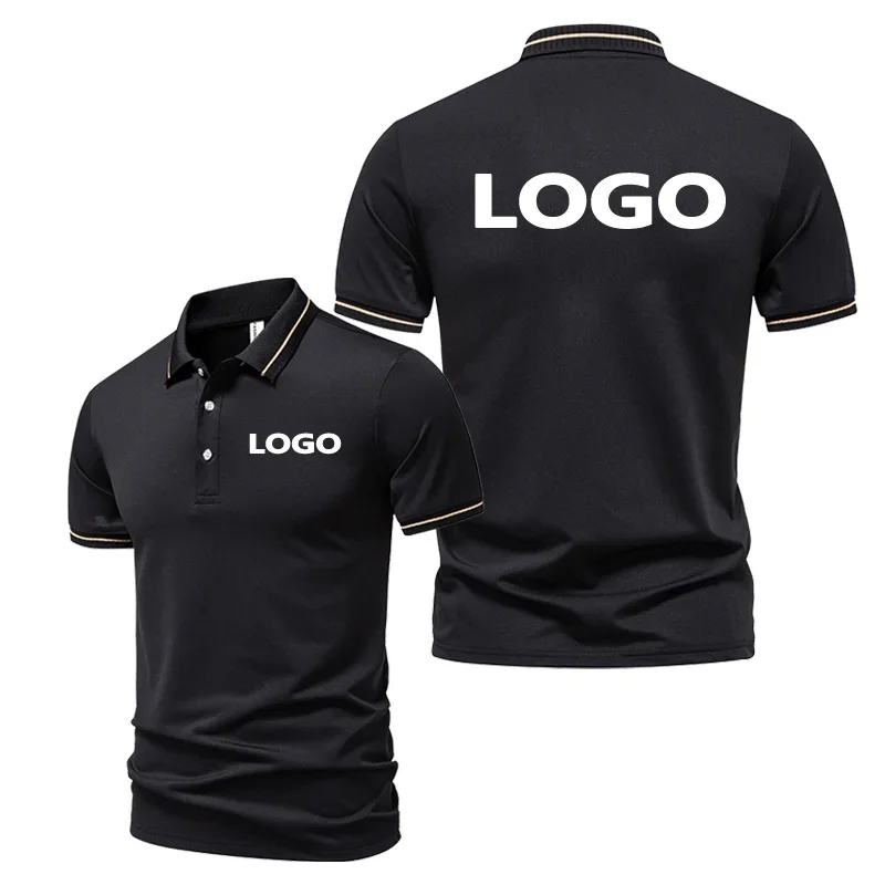 

European Summer Men's and Women's Lapel Short Sleeve Polo Shirt Custom T-Shirt Print Own Logo Image Text Name Advertisement