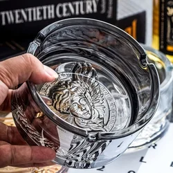 Electroplating Ashtray Crystal glass ashtray Home living room office decoration men's fashion ashtray