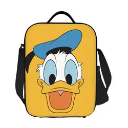 Custom Happy Donald Duck Insulated Lunch Tote Bag for Women Cartoon Anime Thermal Cooler Food Bento Box Outdoor Camping Travel