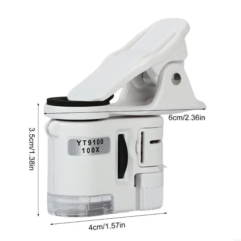Multifunctionele LED -microscooplens clip op mobiele telefoonlens upgrades voor smartphones A0KF