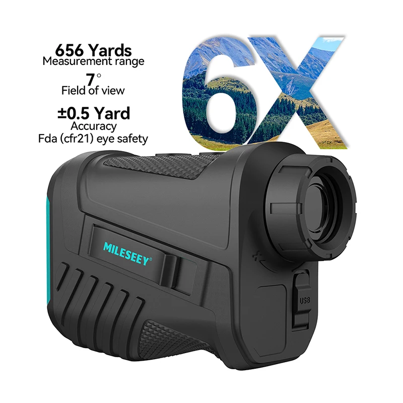 Mileseey PF280 Pro Golf Rangefinder 600m Laser Distance Meter Telescope Hunting With Slope Adjusted Vibration