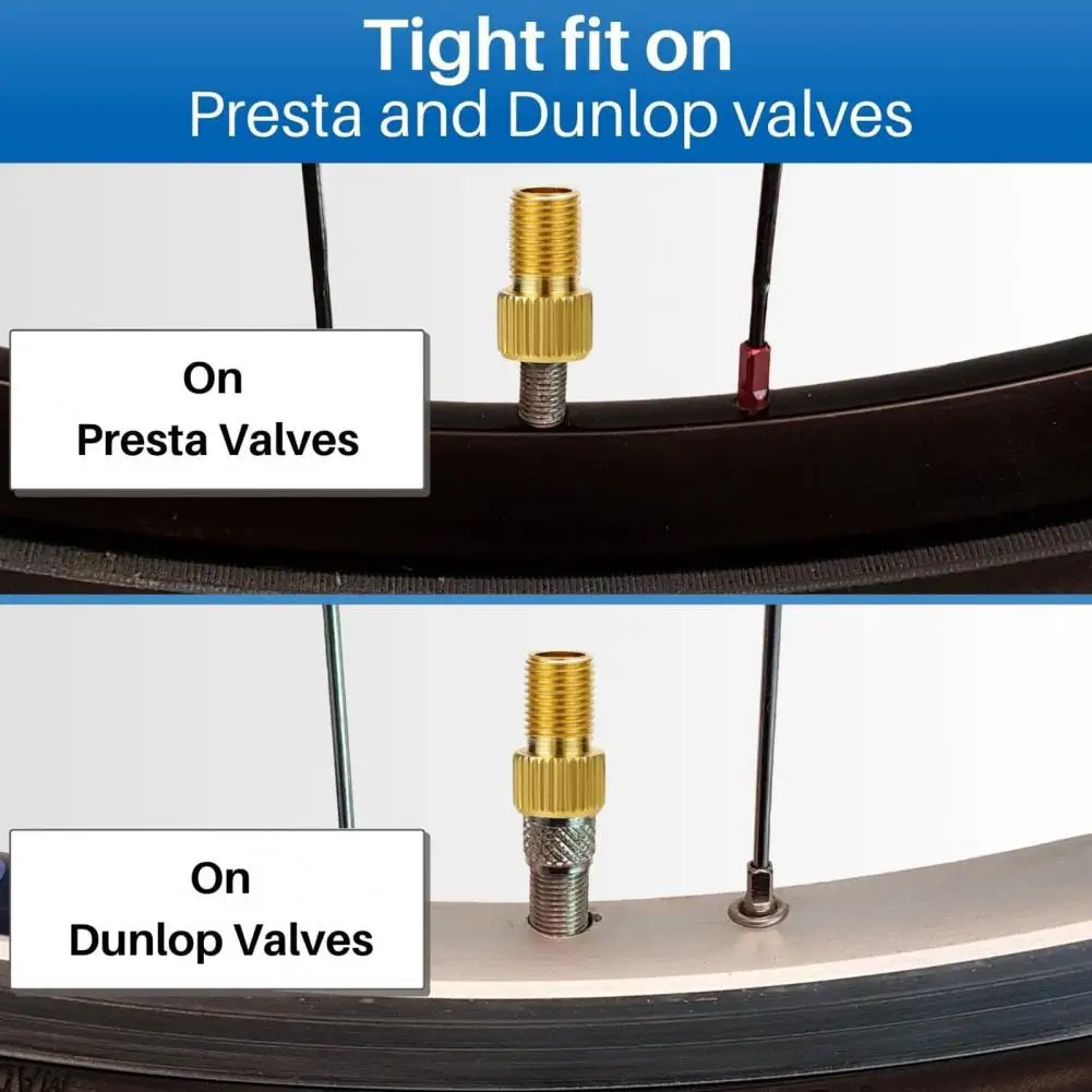 Valve Cap Sealing Ring Set Presta Valve Adapter Set with Bike Tire Caps for Pump Air Compressor Convert Presta to Bike for Mtb