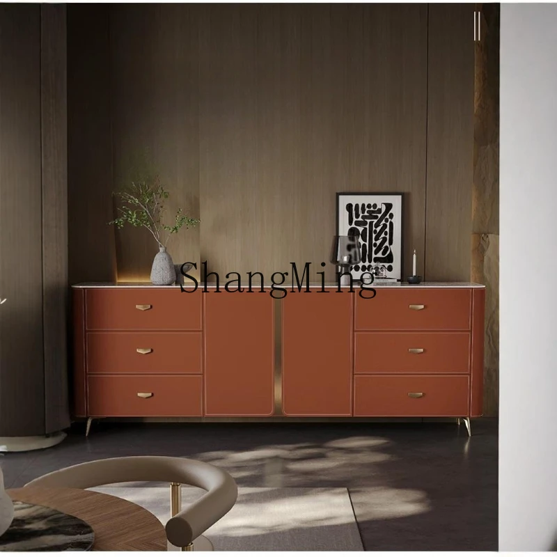 

SM cabinet integrated against the wall storage into the guest restaurant light luxury rock slab modern simple secret cabinet
