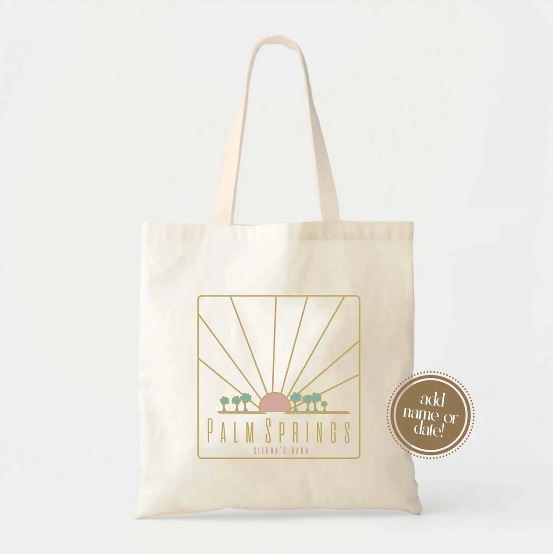 Palm Springs California Totes - Wedding Welcome Bag - Location Tote - Bachelorette Gift Bags - Destination Wedding Tote - Custom