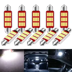 10 pçs festão c5w c10w lâmpadas led 31mm 36mm 39mm 41mm 4014 led canbus interior do carro cúpula lâmpada luz de leitura universal 12v