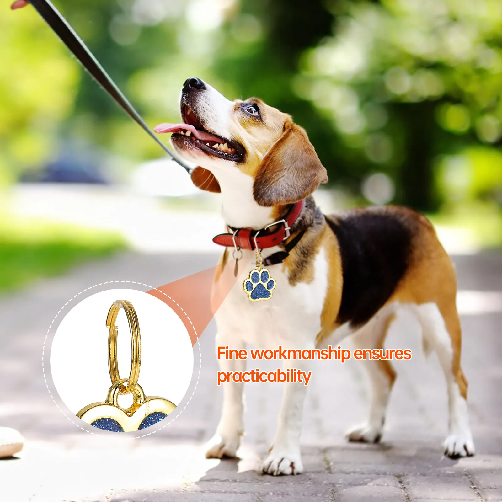 Engraved Dog ID Tags 3 Piece Paw Print Zinc Alloy Pet Name Tags for Dogs Cats Puppies Address Phone Pendant