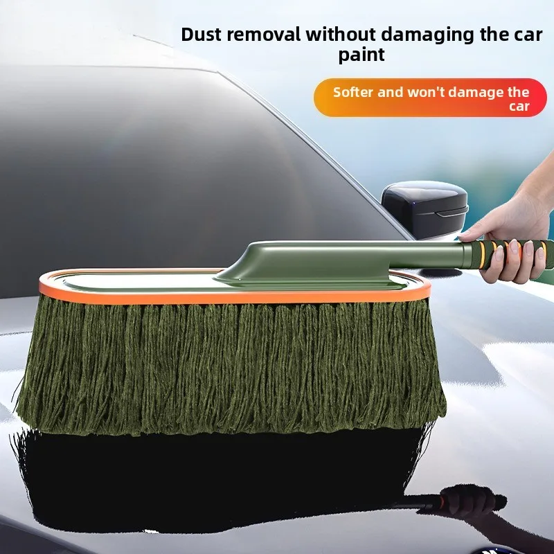 Mopa para lavado de coches con mango extensible, cepillo quitapolvo y para encerar, kit de limpieza de coches de microfibra, cepillos de limpieza de pelo suave, herramienta de lavado