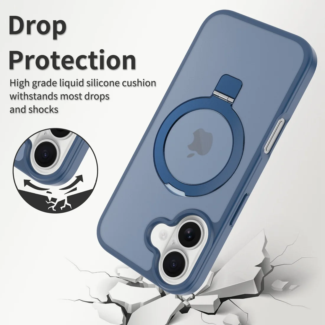 Für iPhone 17 Handyhülle mit Ständer, Kompatibel mit MagSafe Stoßfeste Schlanke Durchscheinende Matte Handyhülle Passend für iPhone 17 – Detail 7