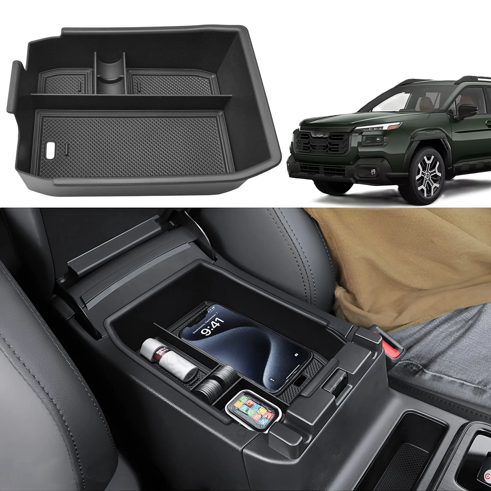 For 2026 Subaru Outback Center Console Storage Box Tray Armrest Storage Organizer Interior Secondary Holder Car Box Accessories