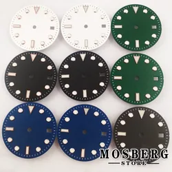 28.5mm Watch Dial With Date Window Green Luminous Sterile Fit NH35 NH36 Miyota 8215 8205 821A ETA 2824 2836 Automatic Movement