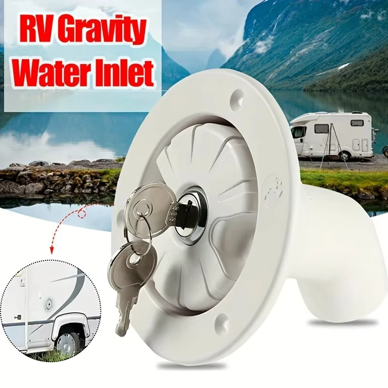 

Universal RV Water Tank Gravity Fill Cap Round Locking Inlet for Boat Camper Trailer Exterior Hatch Caravan Marine Accessories