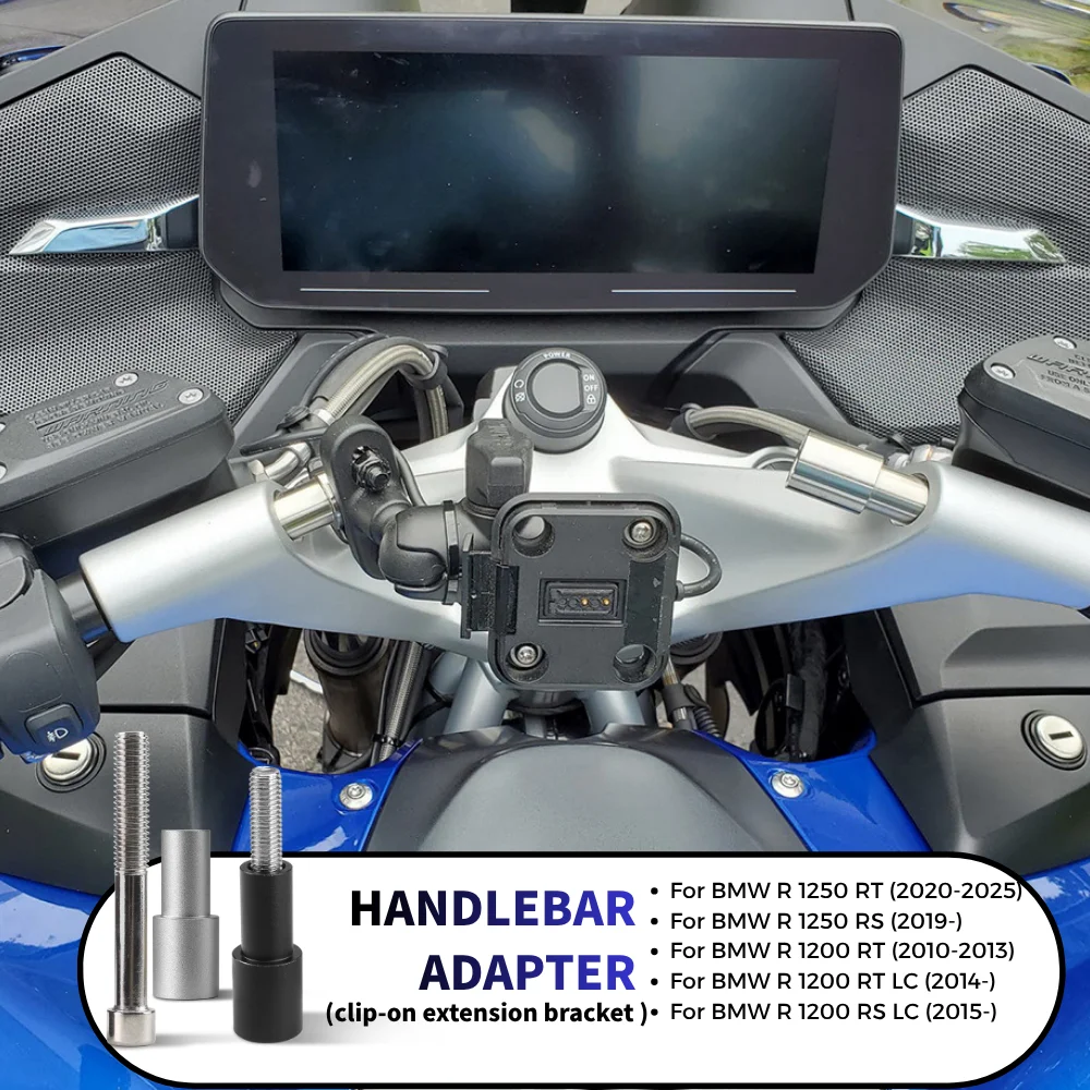 R1200RT R1200RS LC R1250RT R1250RS Motorcycle Handlebar Extension Bar 22mm GPS Navigation & Smart Phone Base Adapter Bracket