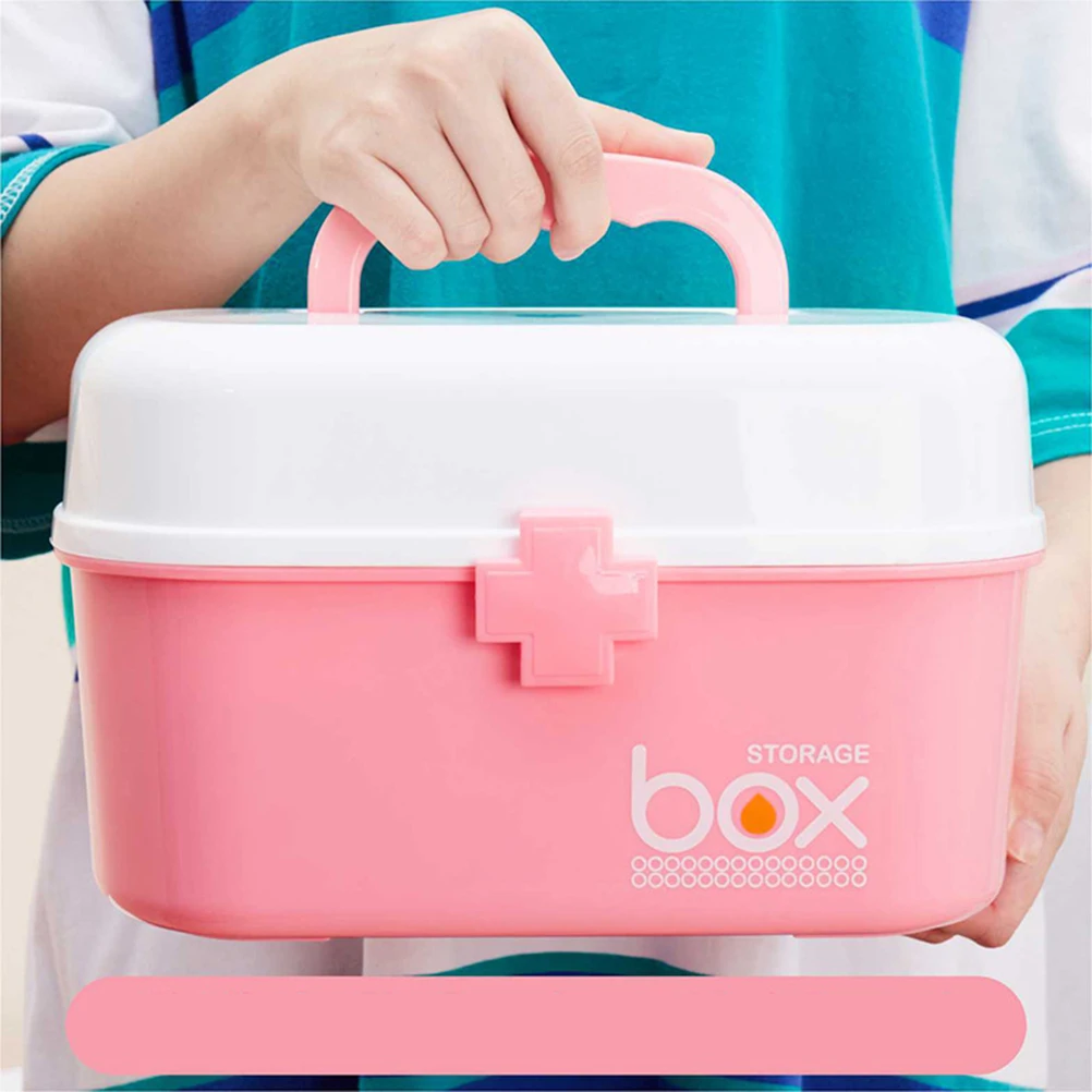 

Medicine Storage Box First Aid Kit Pill Organizer Container Case Home Kitchen School Large Capacity Lightweight Shockproof PP