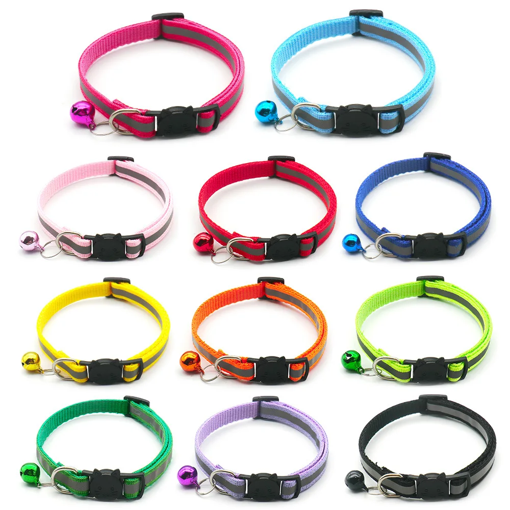 Pet Collars With Bells Cute Necklace Collar For Cat Dog Collars Adjustable Reflective Outdoor Small Dog Collars Pet Supplies