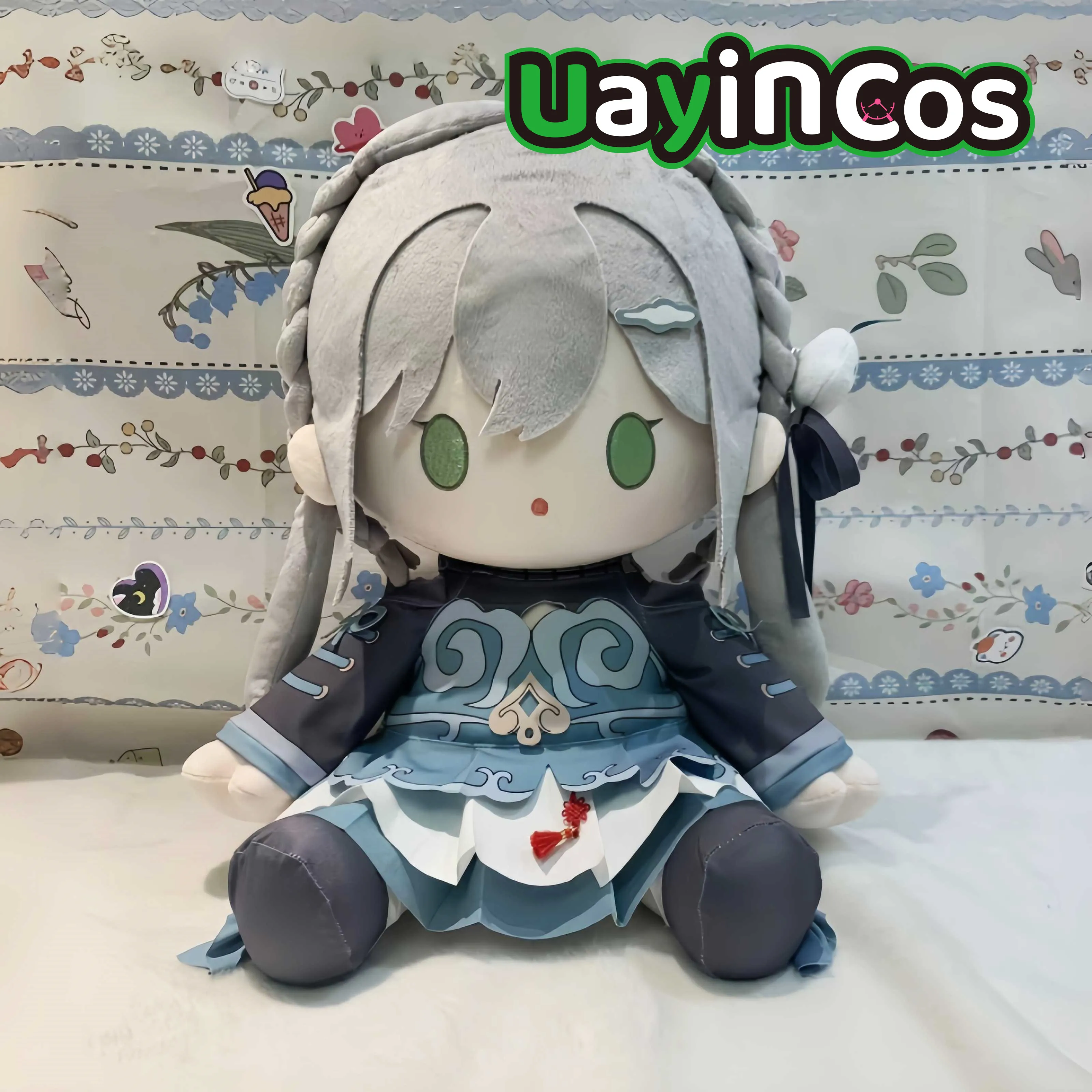 

40 см Honkai: Star Rail Qingque, мультяшные мягкие плюшевые игрушки для сидения, плюшевая хлопковая кукла, одежда, мягкая подушка, аниме-фигурка, игрушка для детей