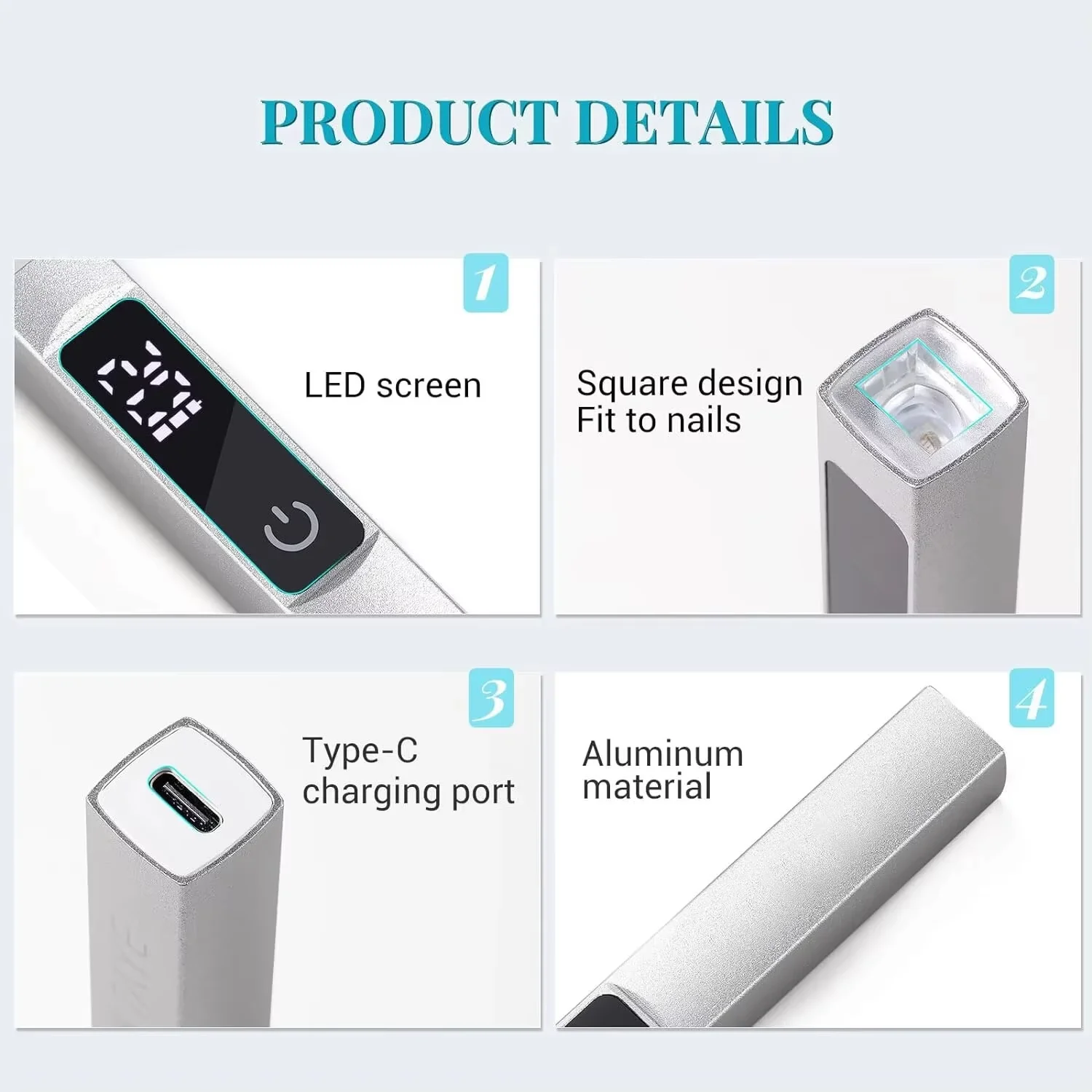 

휴대용롱 UV LED 네일 램프, 충전식 빠른 건조 네일 건조기, 매니큐어 미니 손전등 펜 собствен치 스