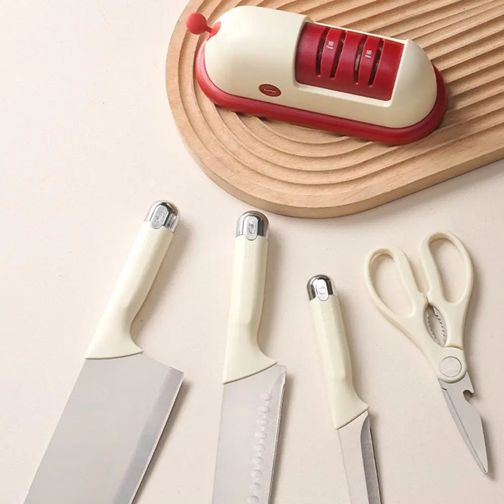 Fast Sharpening Electric Cutter Sharpener 4-Stage Precision Suction Cup Base Portable Sharpening Stone Non-slip Efficiency