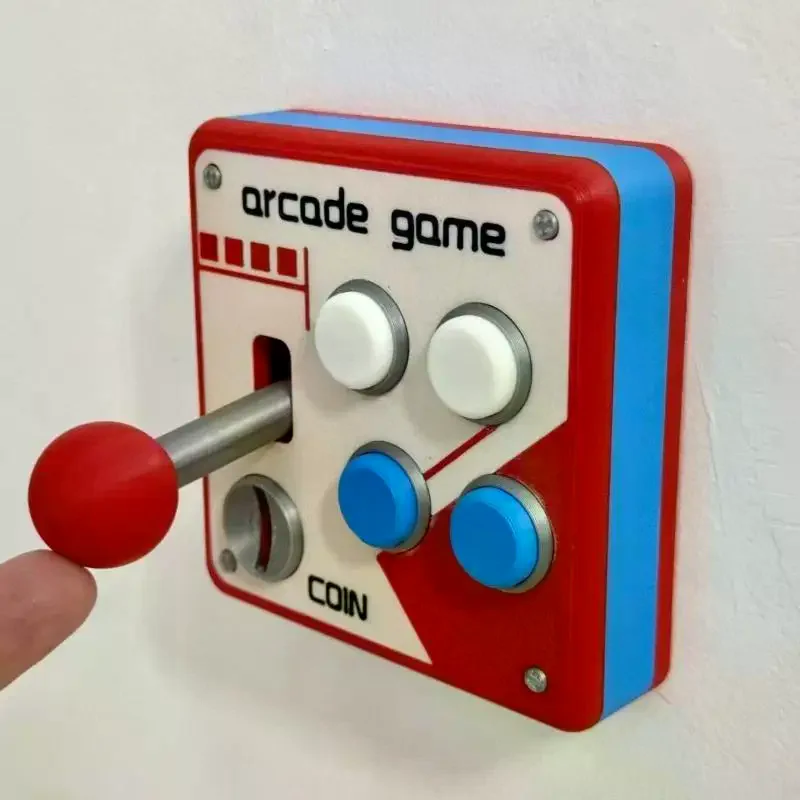 Retro Arcade Game Joystick Wall Light Switch Panel 80s Vintage Decorative Plate Cover for Game Room Bedroom