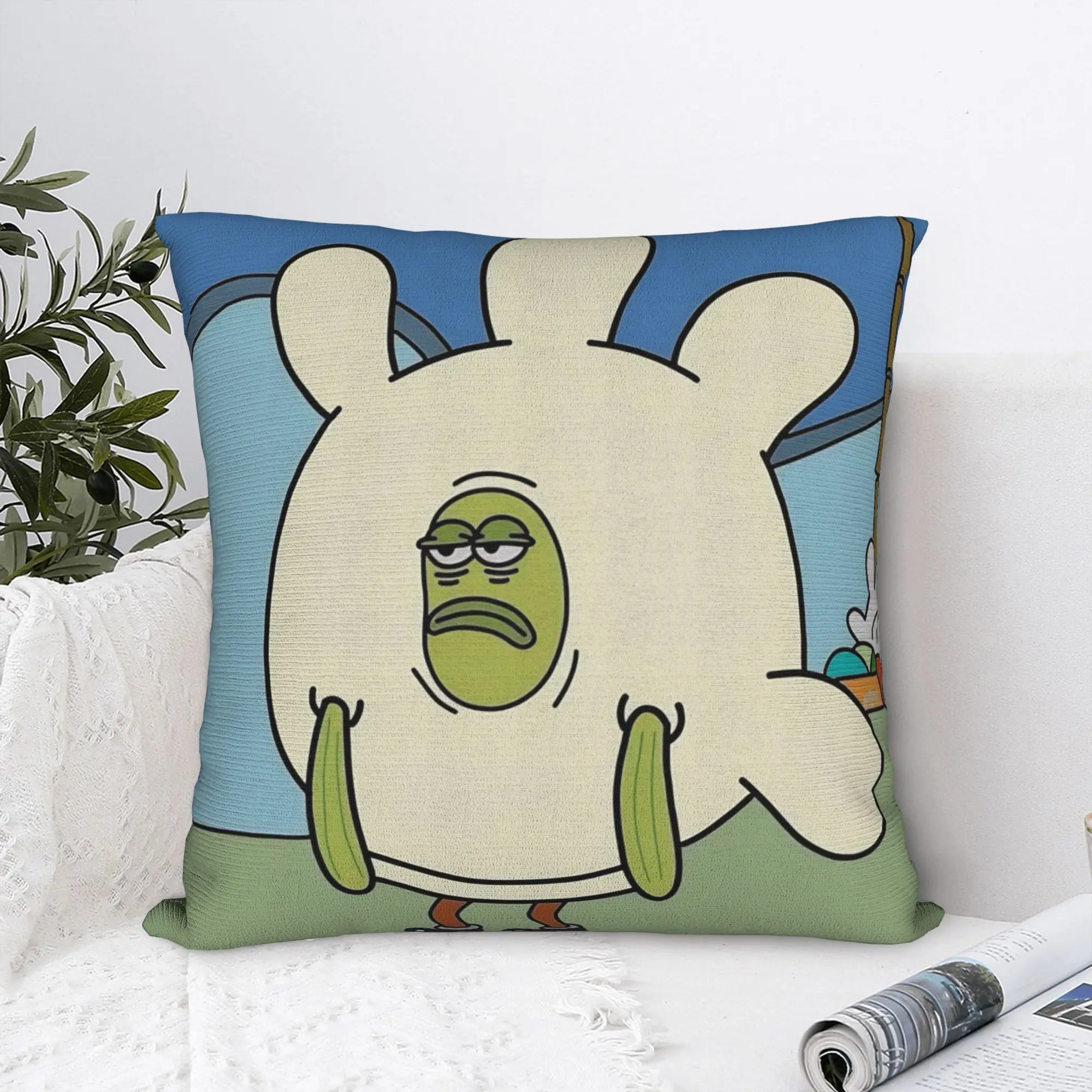 Bikinis Bottom Buddies Funny Fish Square Pillow Cases  Cushion Covers Funny Zippered Decorative Pillowcase for Seat 45*45cm