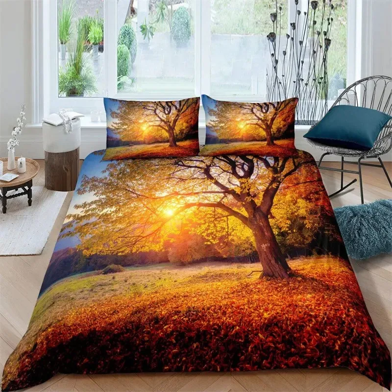 Tropical Animals Duvet Cover Exotic Animal Silhouette Sunset Bedding Set Full For Girls Boys Decor Hawaii Sea Wave Quilt Cover