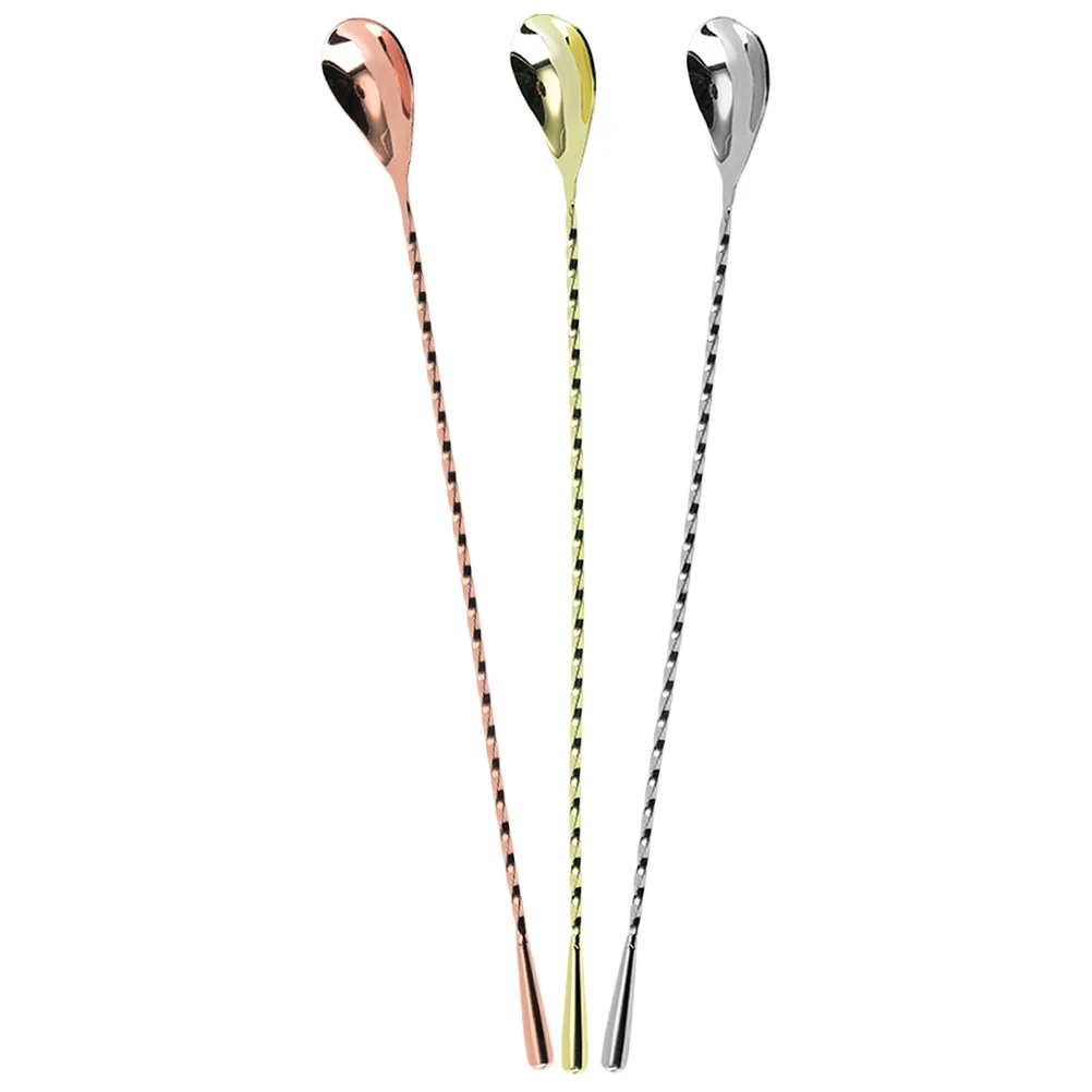 

3 Pcs Spoon Honey Spoon Steel Beverage Honey Coffee Rice Tablespoon Scoop Metal Espresso Practical Long Use