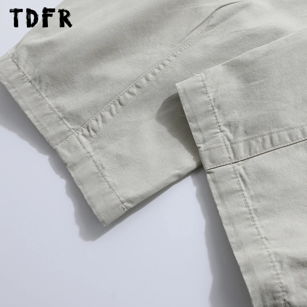 Solid Color Cargo Pants Mens Spliced Retro Streetwear Elastic Waist Pocket Loose Wide Leg Trousers Men