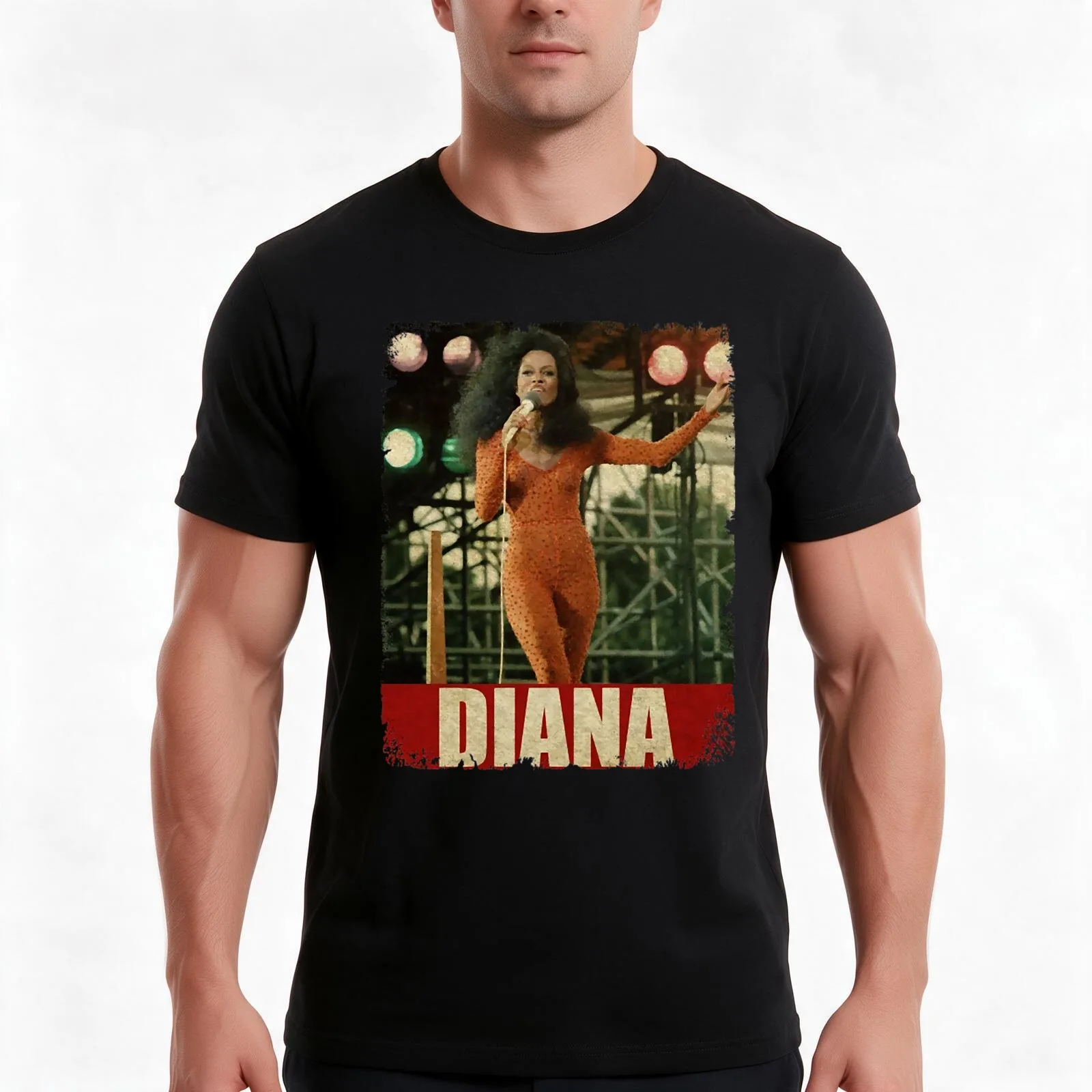 Diana Ross - RETRO STYLE (1) T-Shirt, Summer Casual Cotton Tee, Oversized Streetwear Tops, Vintage Graphic Print, 100% Cotton