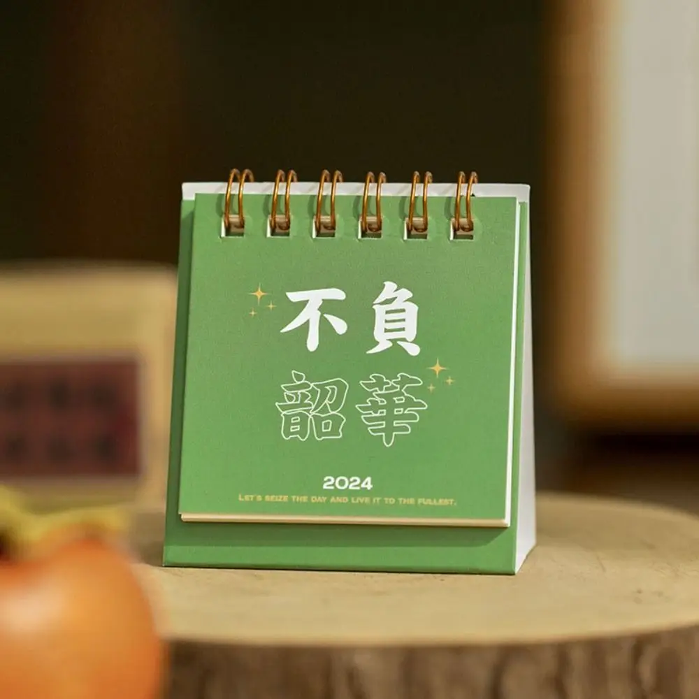 Kalender 2024 kecil meja kalender inspirasional teks Mini meja kalender Desktop ornamen pelajar harian perencana
